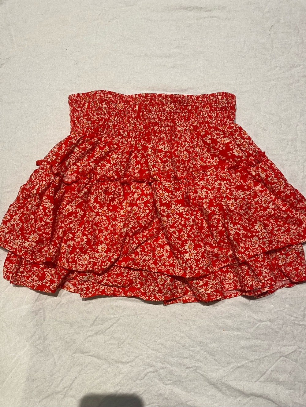 Floral Smocked Ruffle Mini Skirt with Built in Shorts